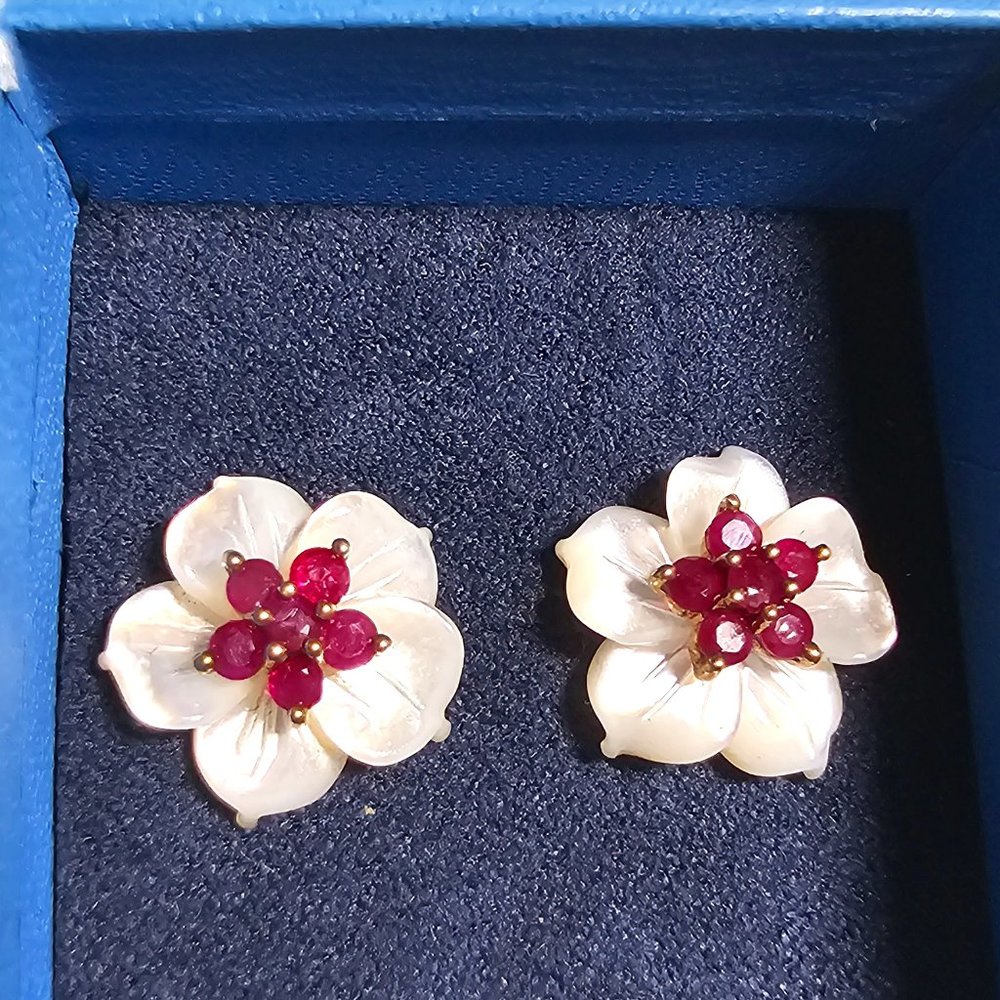 Earrings Gemstones flowers